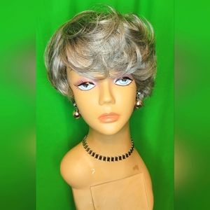 NEW Handmade Human Hair Short Wig Color# Gray